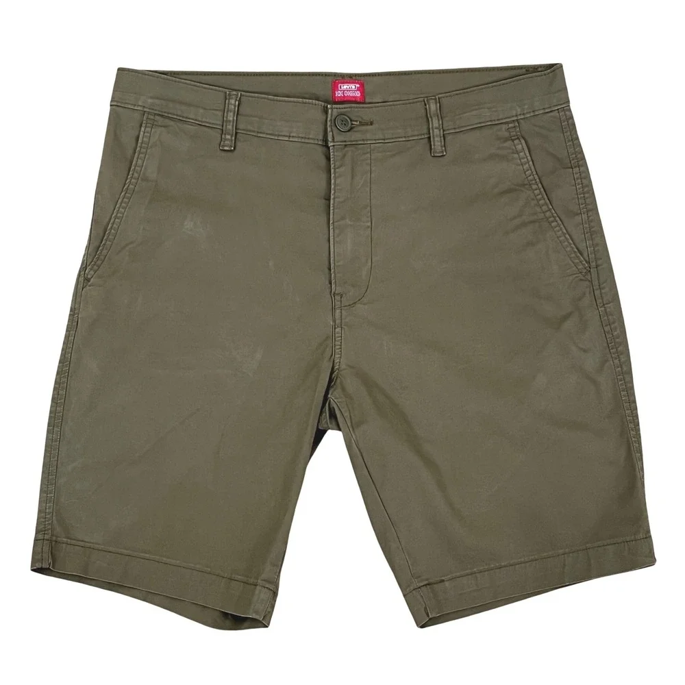 Levi's Mens XX Chino Shorts W33 Olive Green Soft Stretch Twill Taper 85229-0057